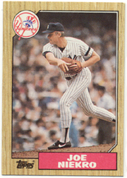 1987 Topps Baseball Cards      344A    Joe Niekro#{(Copyright inside#{righthand border)